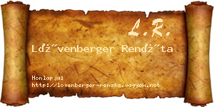 Lövenberger Renáta névjegykártya